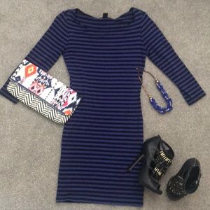 Striped body con dress